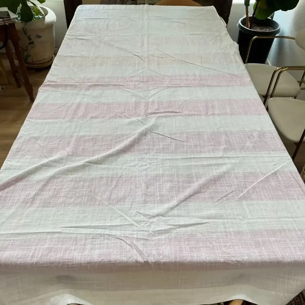 2 GAP Home Organic Cotton Pink Ombre Striped Window Curtain Panels 48x95